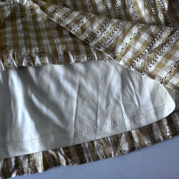 Mikarose yellow plaid daisy skirt size small - Picture 3 of 7